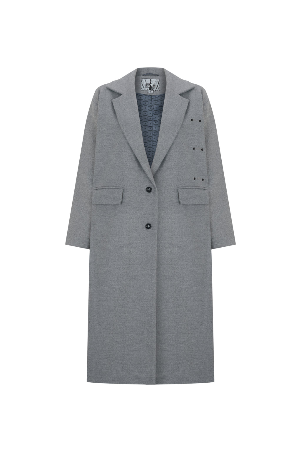Oversize Gri Kaşe Kaban