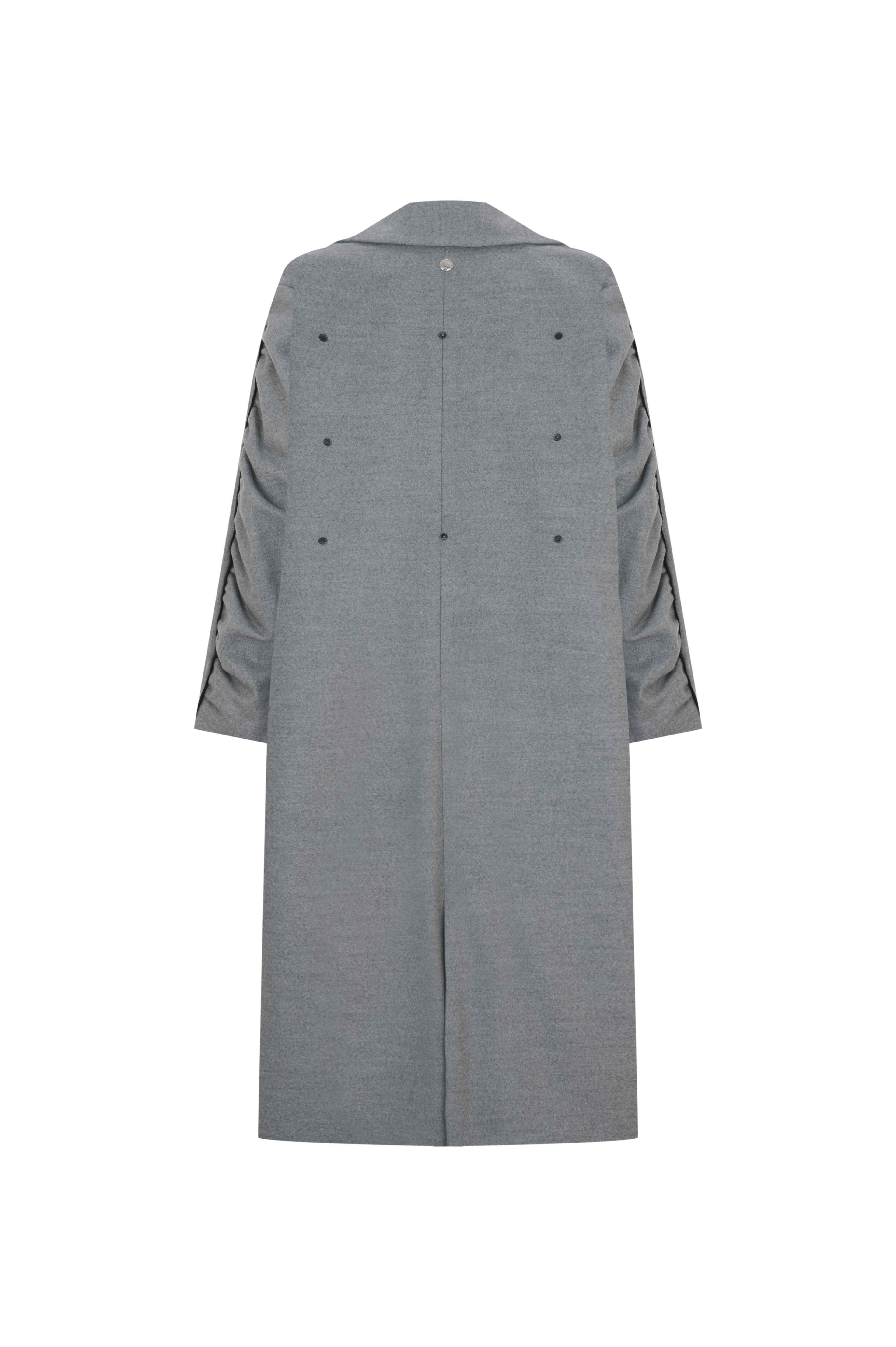 Oversize Gri Kaşe Kaban