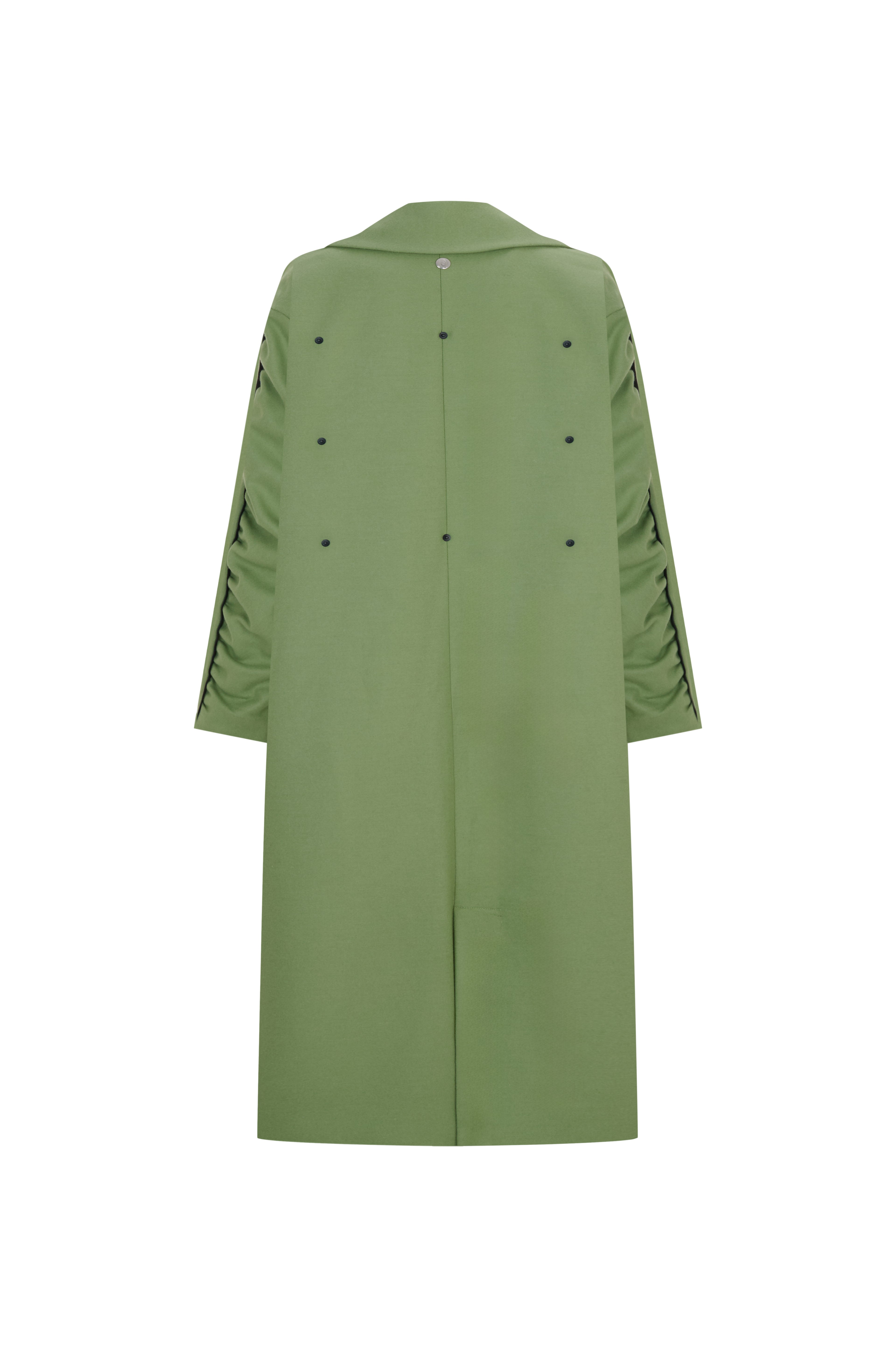 Oversize Yeşil Kaşe Kaban