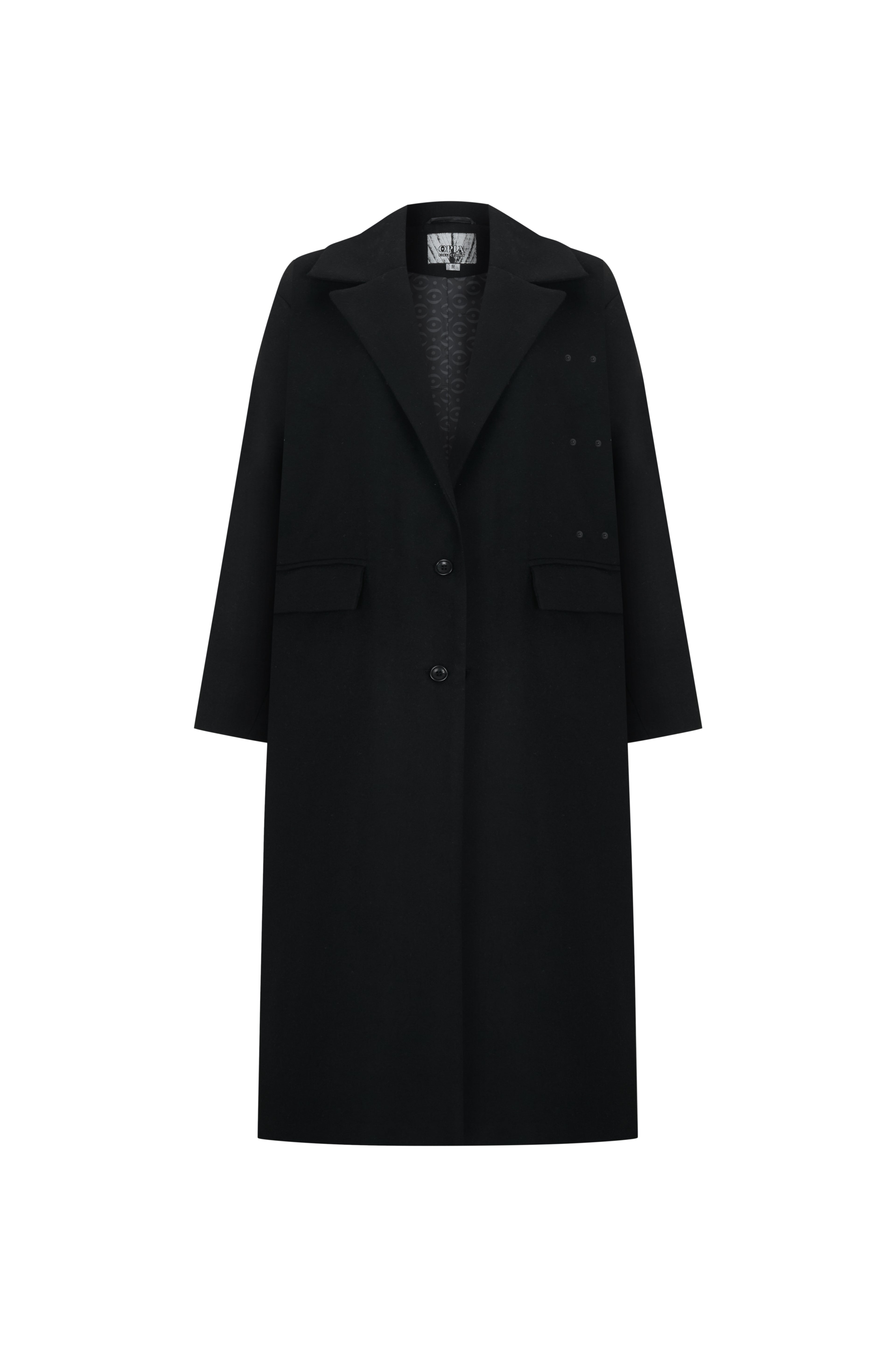 Oversize Siyah Kaşe Kaban