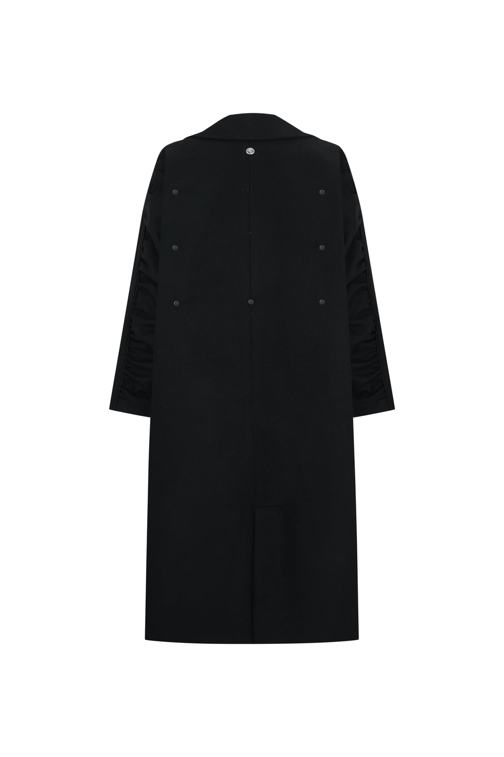 Oversize Siyah Kaşe Kaban