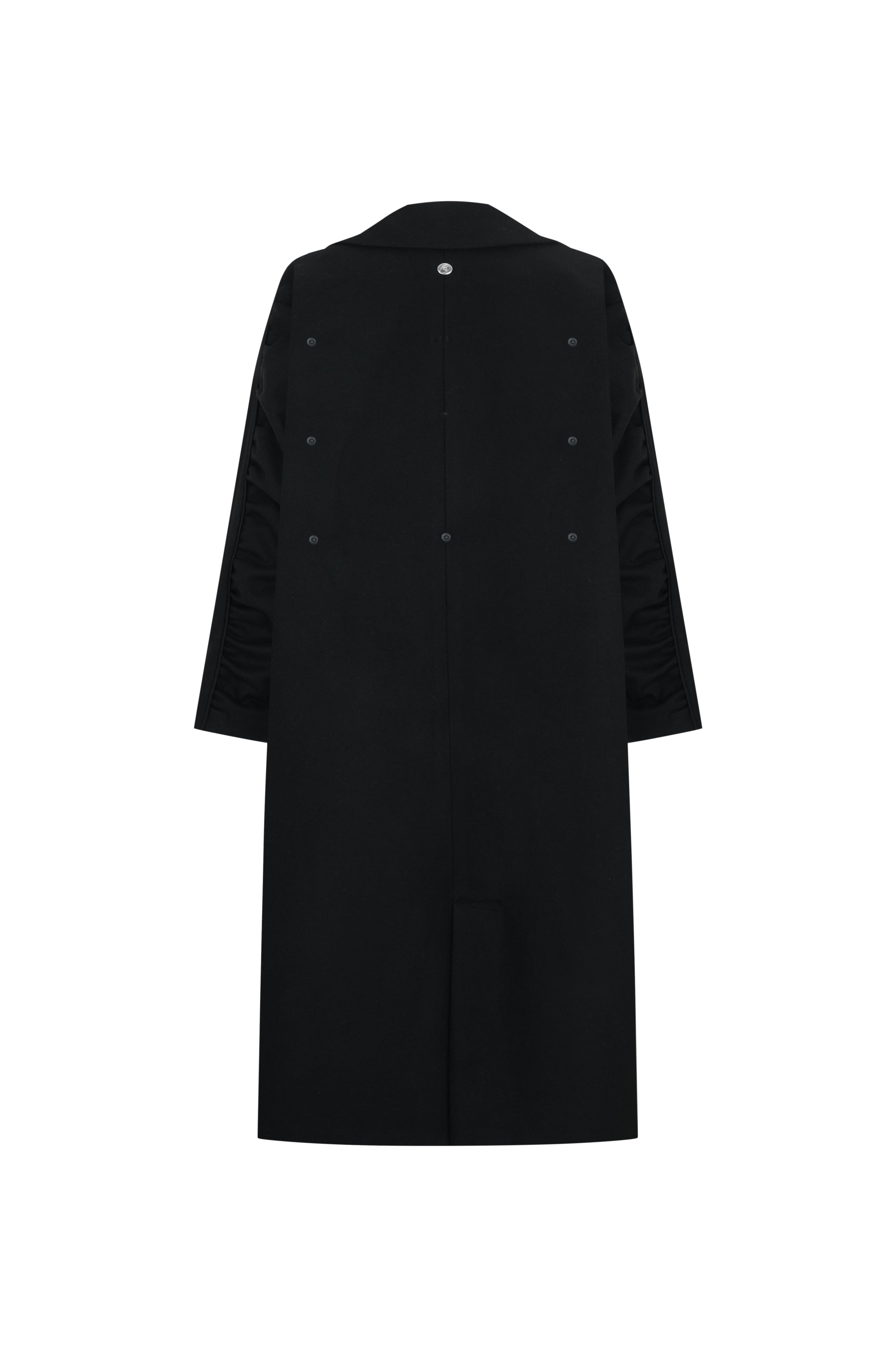 Oversize Siyah Kaşe Kaban