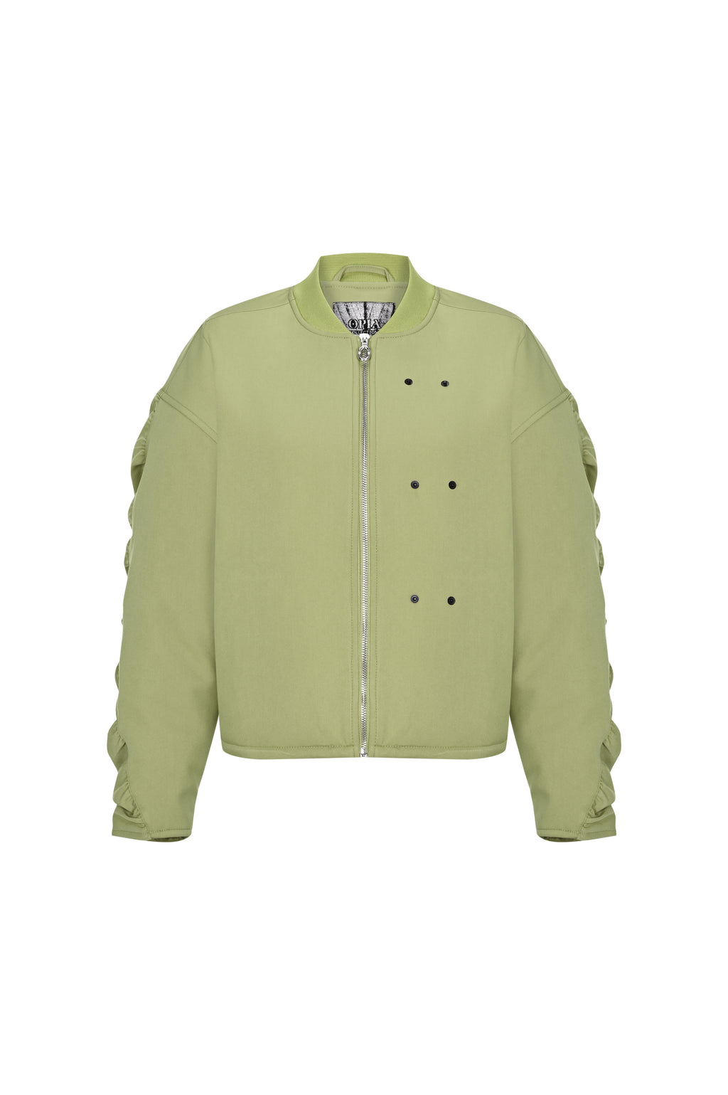 Olive Luxe Büzgülü Bomber Ceket