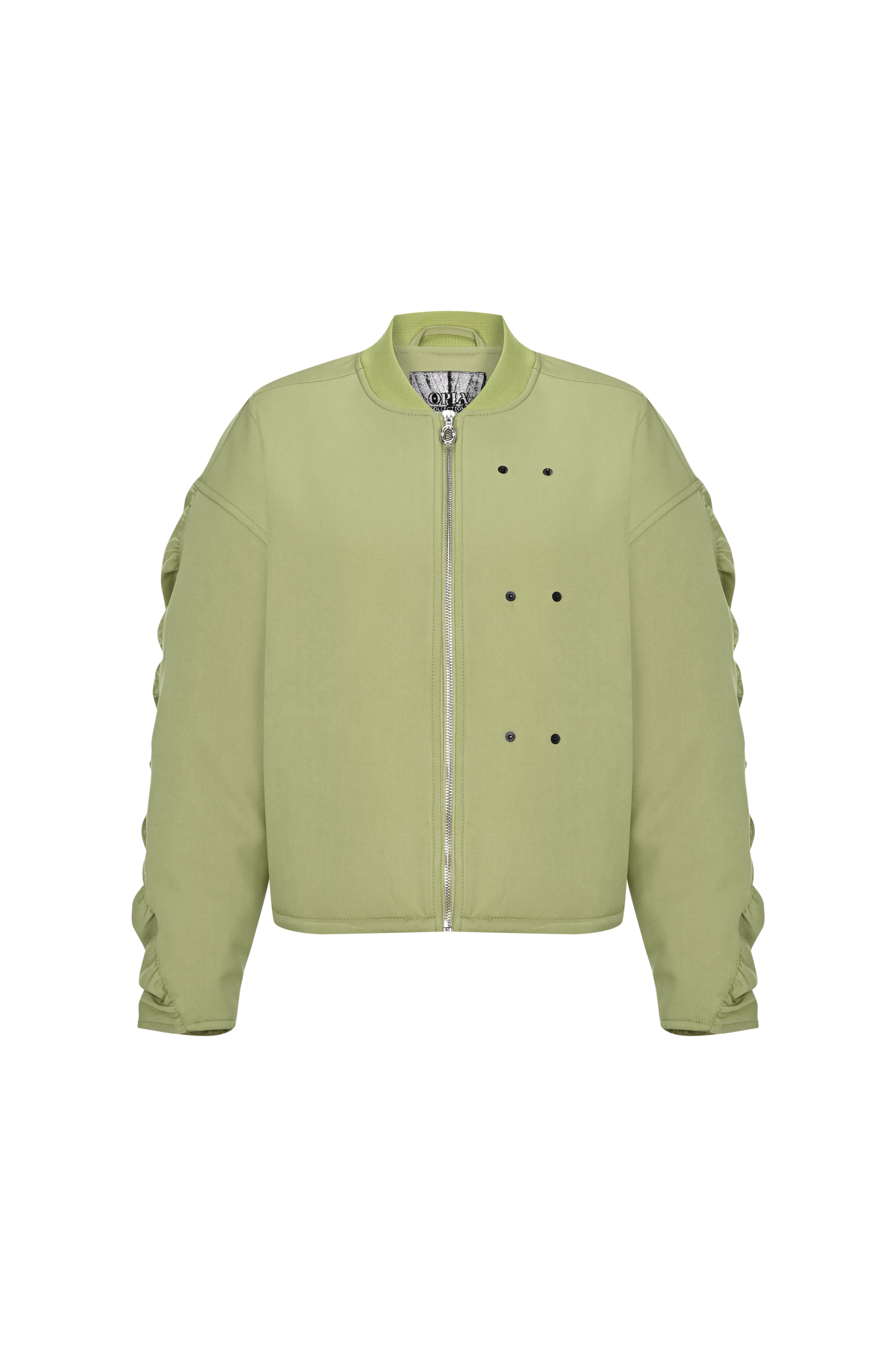 Olive Luxe Büzgülü Bomber Ceket
