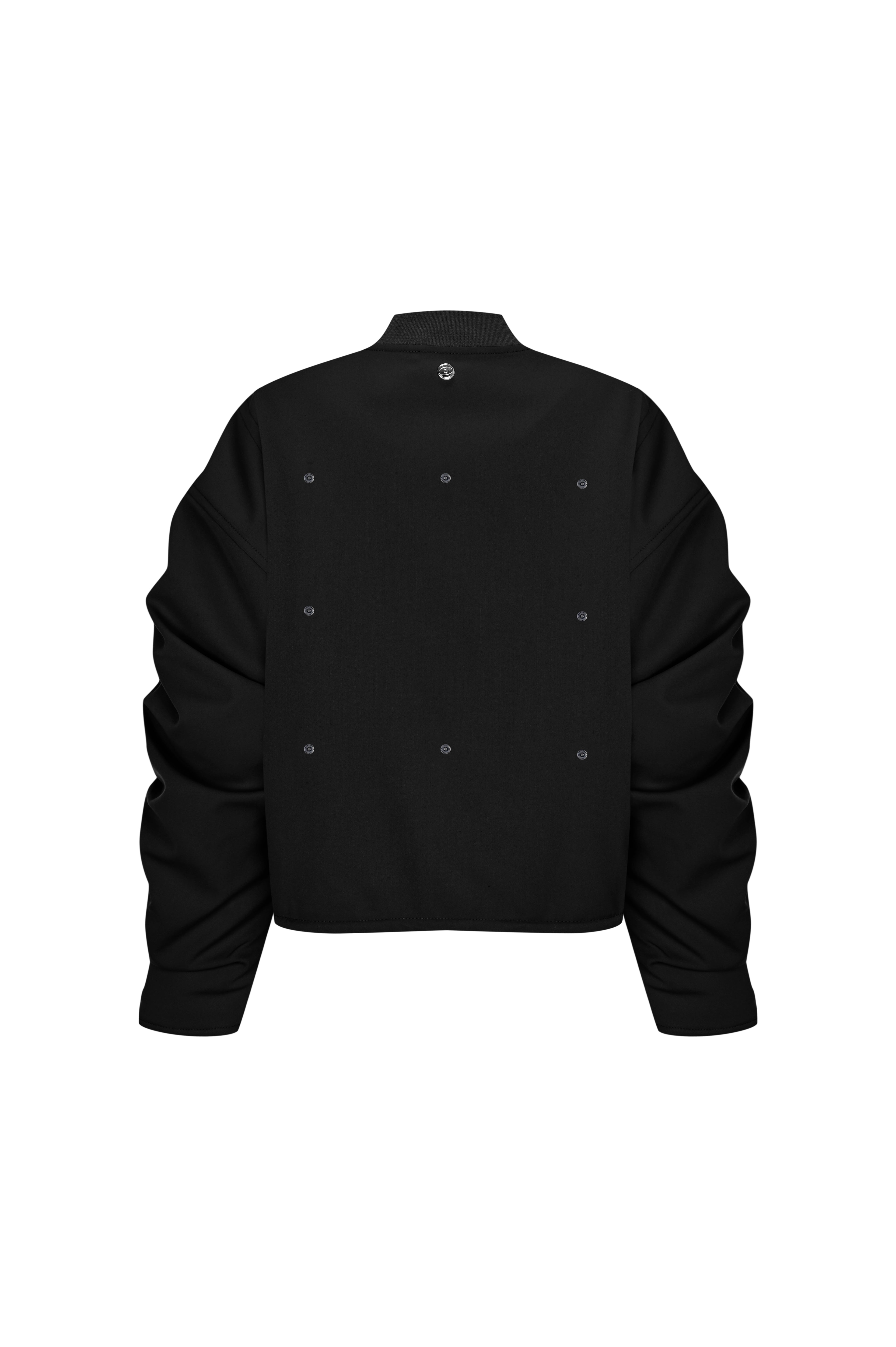 Siyah Luxe Büzgülü Bomber Ceket