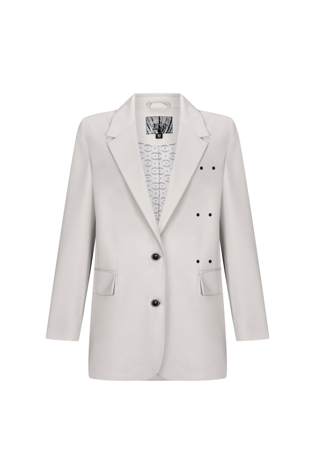 Ekru Klasik Blazer Ceket