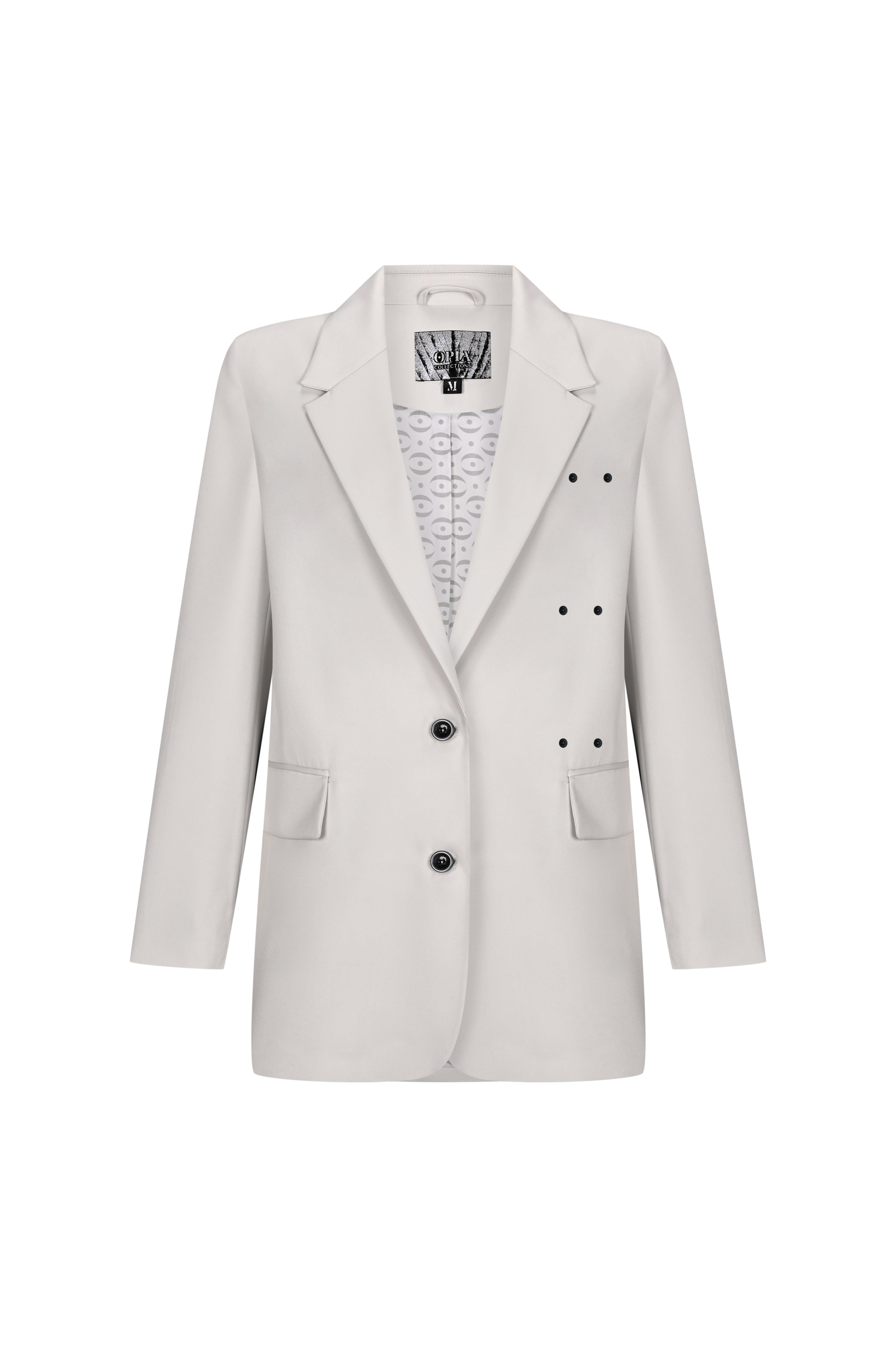 Ekru Klasik Blazer Ceket