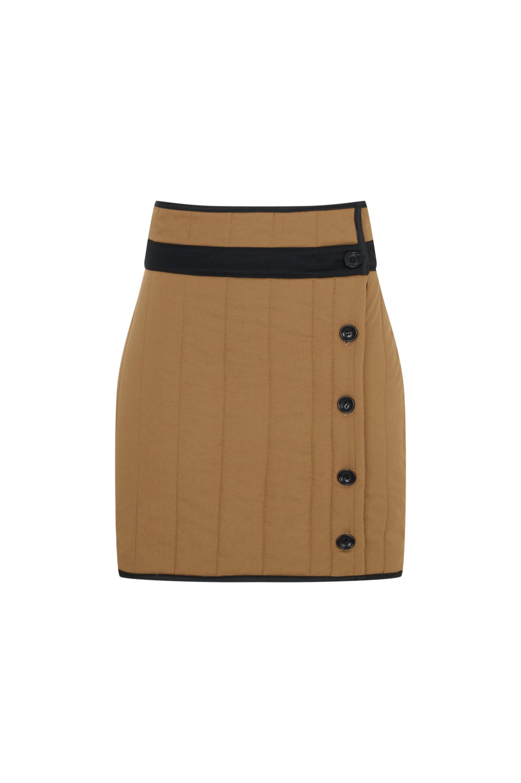 Brown Quilted Mini Skirt