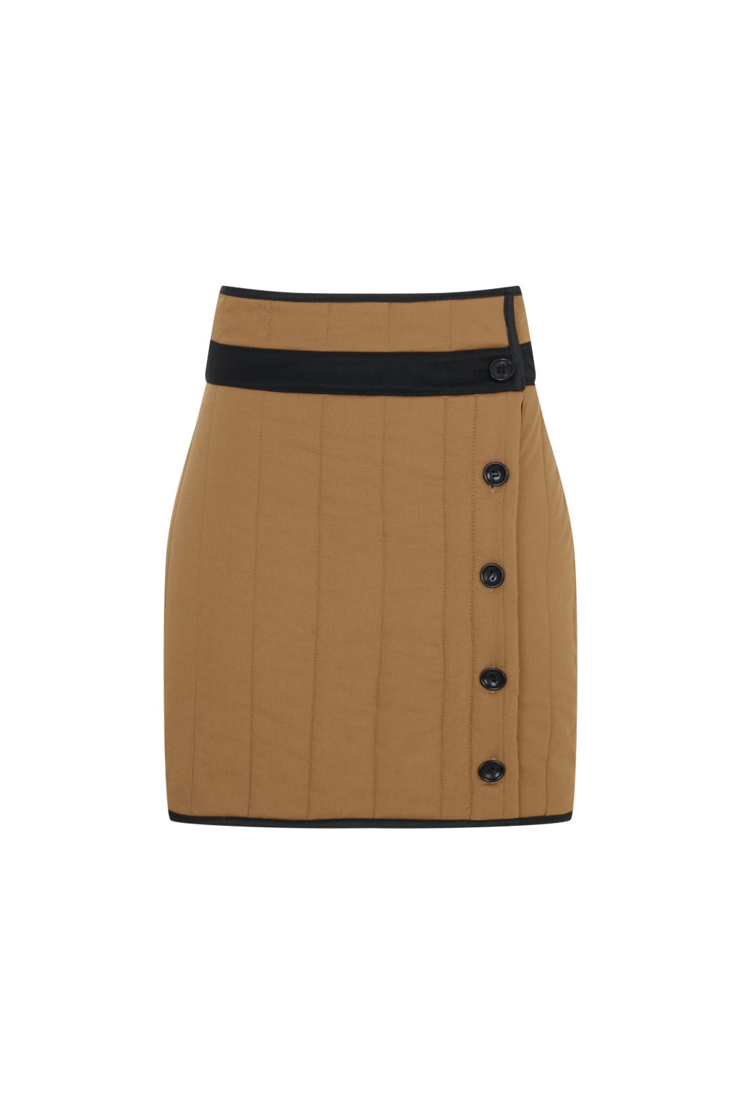 Brown Quilted Mini Skirt