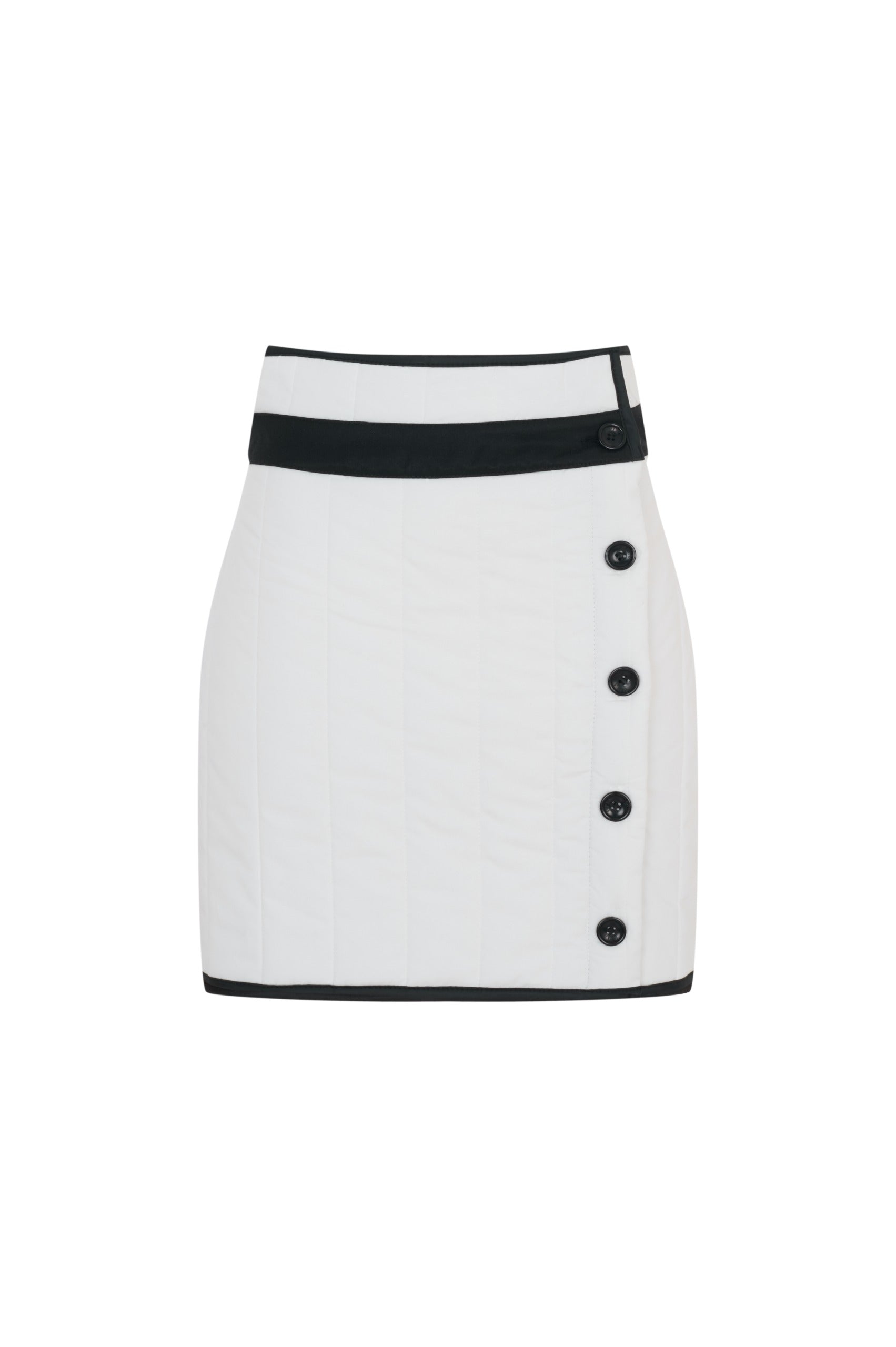 White Quilted Mini Skirt