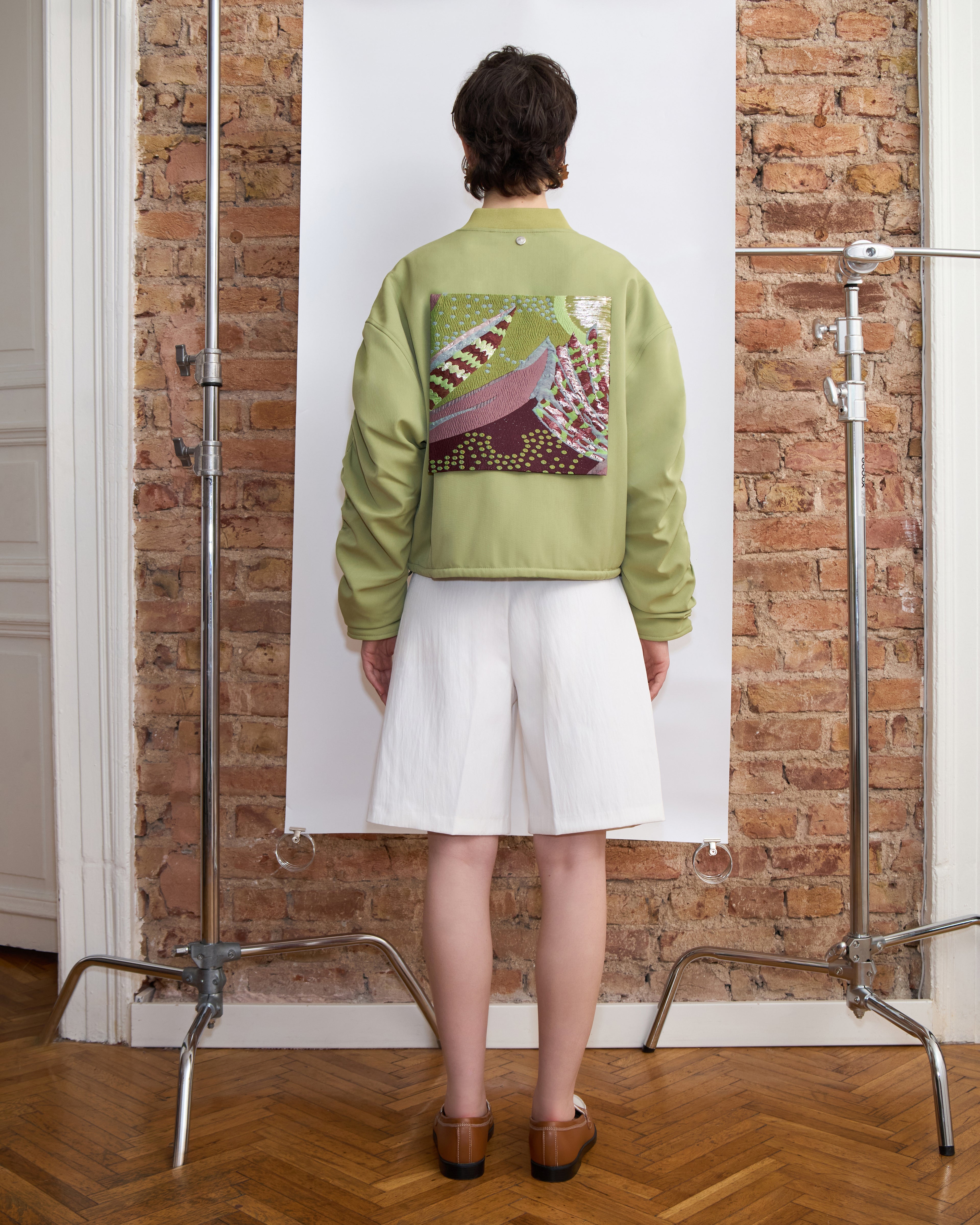 Olive Luxe Büzgülü Bomber Ceket