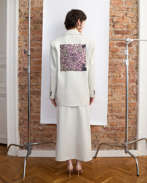 Ekru Klasik Blazer Ceket